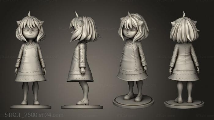 Figurines of girls (Anya Forger Rubim BASE, STKGL_2500) 3D models for cnc