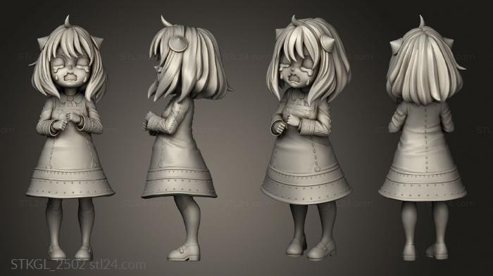 Figurines of girls (Anya Forger Rubim cry, STKGL_2502) 3D models for cnc