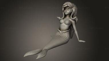 Figurines of girls (Ariel Mermaid Articulated and Static, STKGL_2515) 3D models for cnc