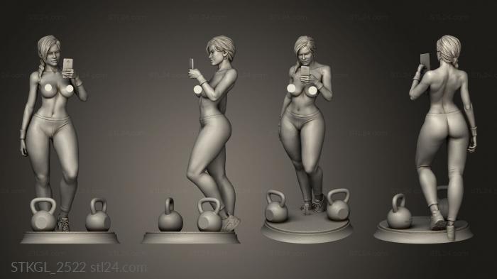 Figurines of girls (Ashley Gym girl, STKGL_2522) 3D models for cnc