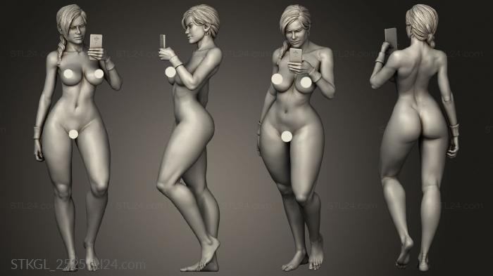 Figurines of girls (Ashley Gym girl nude, STKGL_2525) 3D models for cnc