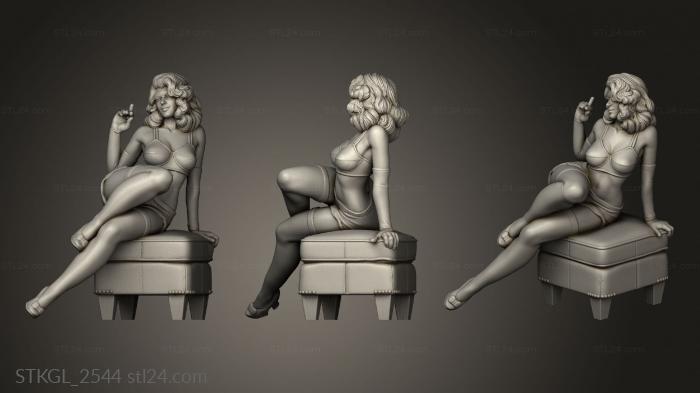 Figurines of girls (Ava lingerie, STKGL_2544) 3D models for cnc