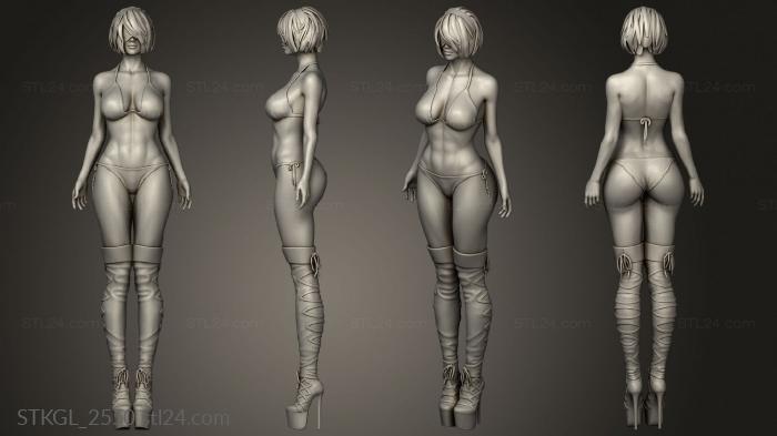 Figurines of girls (B, STKGL_2550) 3D models for cnc