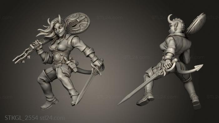 Figurines of girls (Balls Demon Hound Female Bard Rider Baal, STKGL_2554) 3D models for cnc