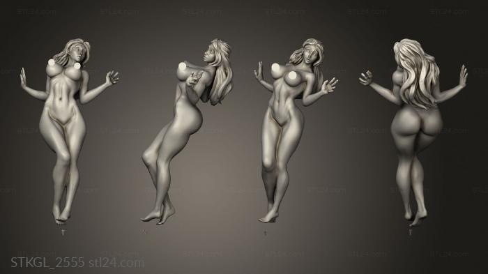 Figurines of girls (Baid naked, STKGL_2555) 3D models for cnc