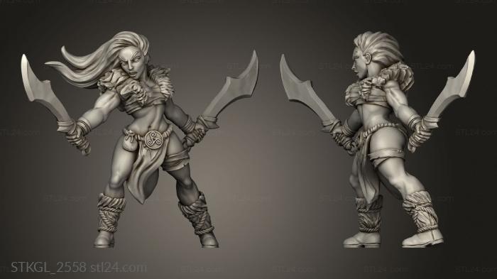 Figurines of girls (Barbarian Tribe Blademaster, STKGL_2558) 3D models for cnc