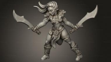 Figurines of girls (Barbarian Tribe Blademaster, STKGL_2558) 3D models for cnc