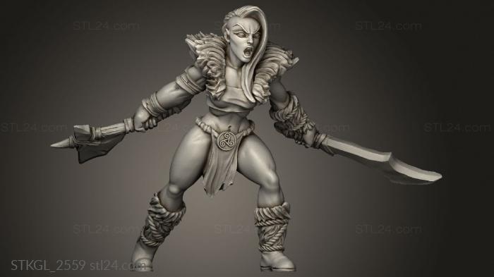 Figurines of girls (Barbarian Tribe Blademaster, STKGL_2559) 3D models for cnc