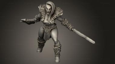 Figurines of girls (Barbarian Tribe Blademaster, STKGL_2559) 3D models for cnc