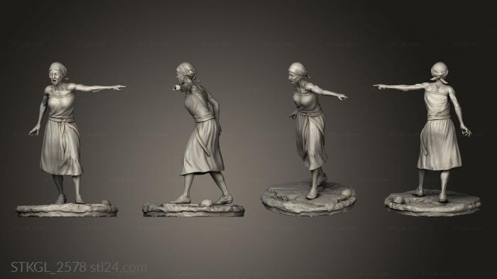 Figurines of girls (Beastmen Terrified Peasants peasant, STKGL_2578) 3D models for cnc