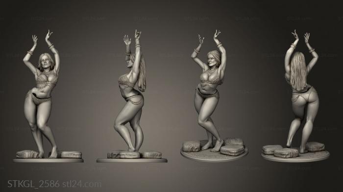 Figurines of girls (Belly Dancer, STKGL_2586) 3D models for cnc