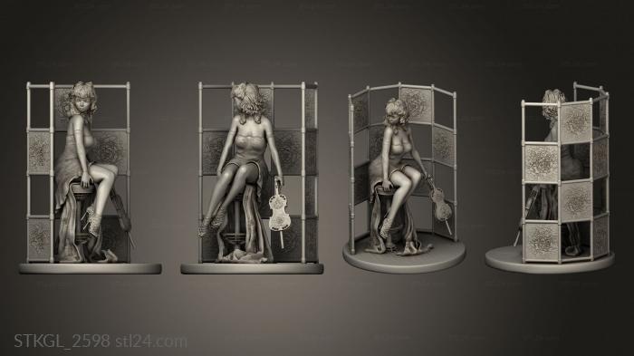 Figurines of girls (Black Rose, STKGL_2598) 3D models for cnc