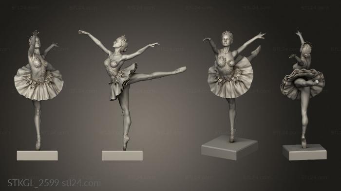 Figurines of girls (Black Swan, STKGL_2599) 3D models for cnc