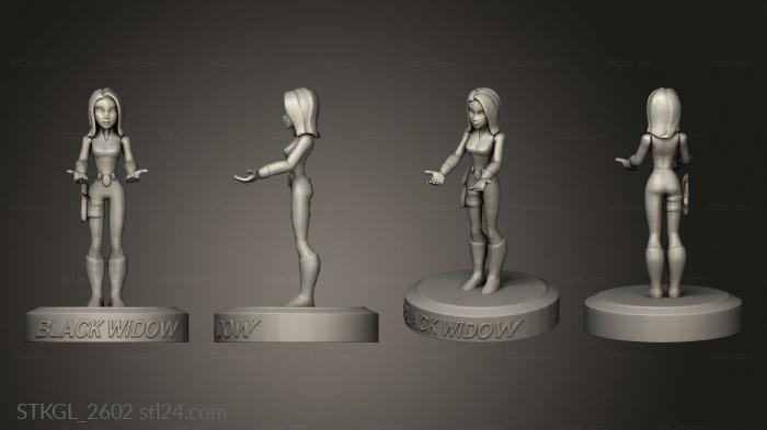 Figurines of girls (black widow base, STKGL_2602) 3D models for cnc