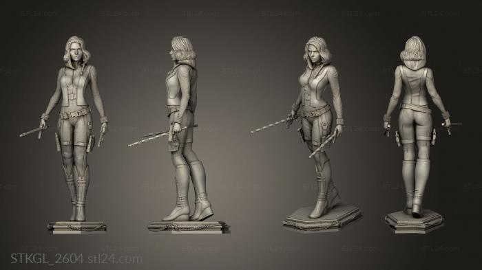 Figurines of girls (Black widow combo Marvel Comics Window statue, STKGL_2604) 3D models for cnc