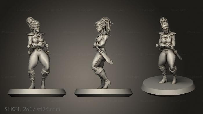 Figurines of girls (bounty huntress, STKGL_2617) 3D models for cnc
