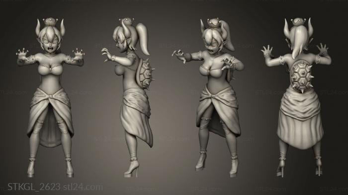 Figurines of girls (Bowsette With Dress, STKGL_2623) 3D models for cnc