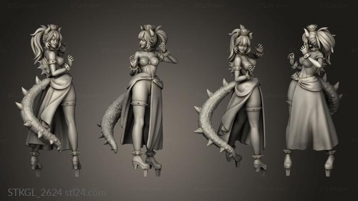 Figurines of girls (Bowsettever and Bowsette, STKGL_2624) 3D models for cnc