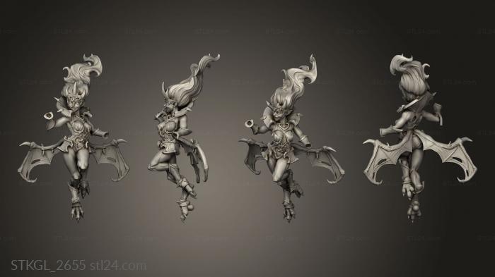 Figurines of girls (BTB Hero Jezebeth vampire wings, STKGL_2655) 3D models for cnc