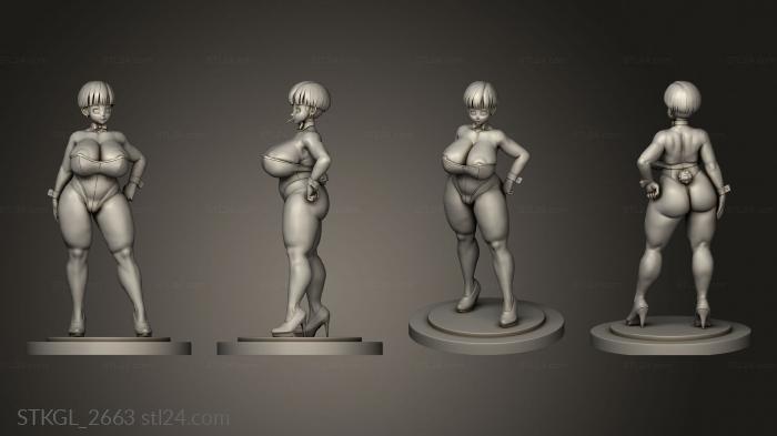 Figurines of girls (Bulma General Buta, STKGL_2663) 3D models for cnc