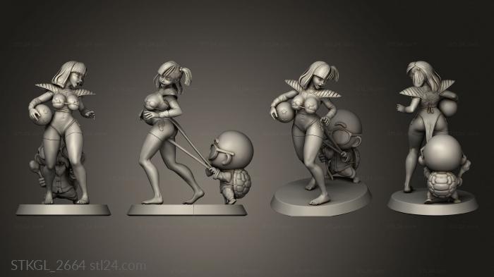 Figurines of girls (Bulma in Saiyan BANGS, STKGL_2664) 3D models for cnc