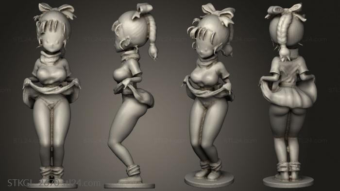 Figurines of girls (bulma Sexy Ref, STKGL_2670) 3D models for cnc