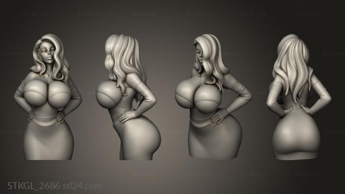 Figurines of girls (Bustholder Jessica dressed, STKGL_2686) 3D models for cnc