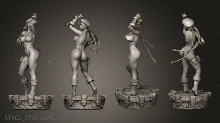 Figurines of girls (Cammy Street Fighter Bag, STKGL_2703) 3D models for cnc