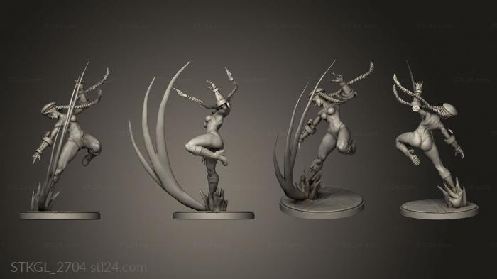 Figurines of girls (cammy strike antebrao esquerdo, STKGL_2704) 3D models for cnc