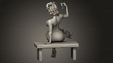 Figurines of girls (Confessional bench, STKGL_2833) 3D models for cnc