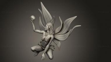 Figurines of girls (Elven Grace Dark Fairy Mourning, STKGL_3118) 3D models for cnc