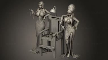 Figurines of girls (Elvira and Morticia Dartman Discord Edition Chair back leg down, STKGL_3127) 3D models for cnc