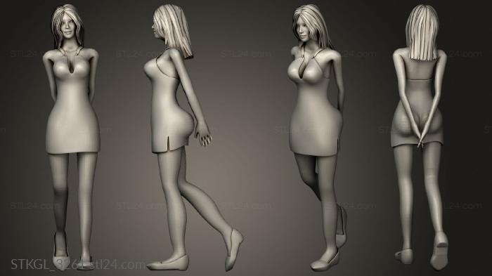 Figurines of girls (FEMALE standing, STKGL_3261) 3D models for cnc