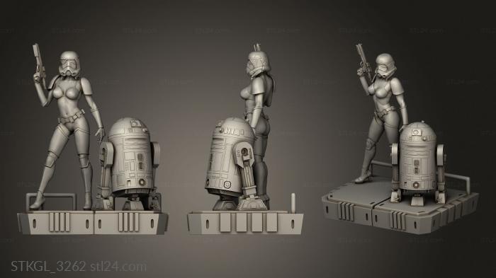 Figurines of girls (Female stormtrooper with, STKGL_3262) 3D models for cnc