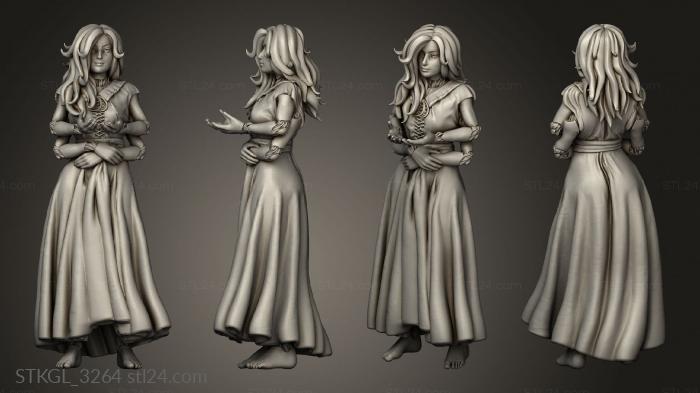 Figurines of girls (Fey Guide Spirit Guide Dress, STKGL_3264) 3D models for cnc