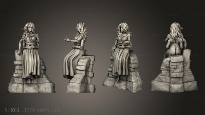 Figurines of girls (Fey Guide Spirit Guide Dress, STKGL_3265) 3D models for cnc