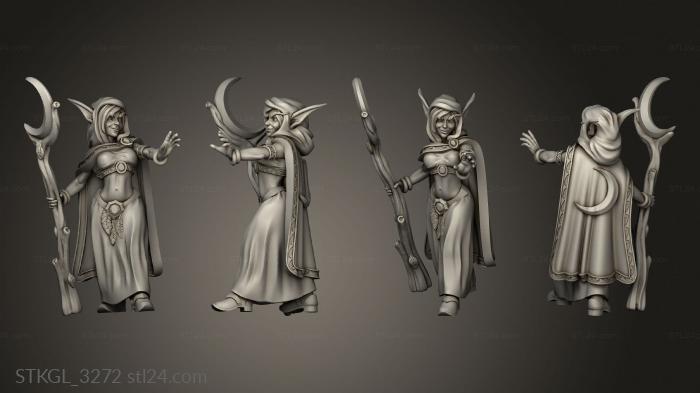 Figurines of girls (Feywood Stretch Goals Village Folk With Fey Healer, STKGL_3272) 3D models for cnc