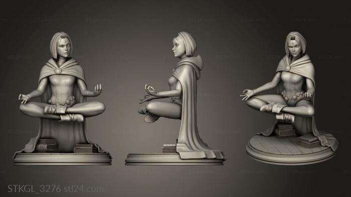 Figurines of girls (Filipe de Andrade Meditating Raven Bangs, STKGL_3276) 3D models for cnc