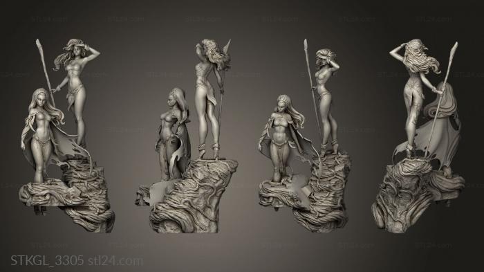 Figurines of girls (Francis Quez Storm Rogue Savage Svg, STKGL_3305) 3D models for cnc