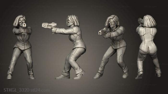 Figurines of girls (YUKIMASA FEMALE SECURITY AGENT, STKGL_3320) 3D models for cnc