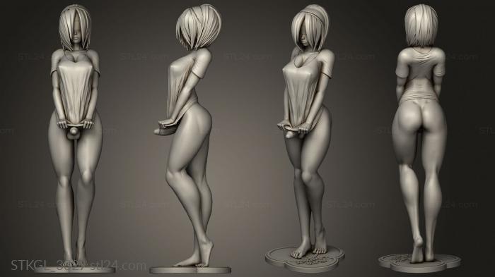 Figurines of girls (futanari NIER automata able sculpture, STKGL_3329) 3D models for cnc