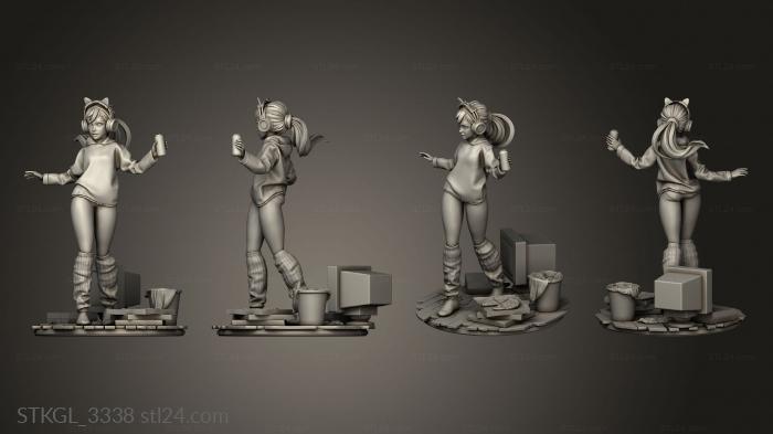 Figurines of girls (Gamer Girl Figurine GG, STKGL_3338) 3D models for cnc