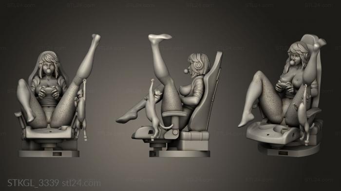 Figurines of girls (Gamer Girl for chair, STKGL_3339) 3D models for cnc