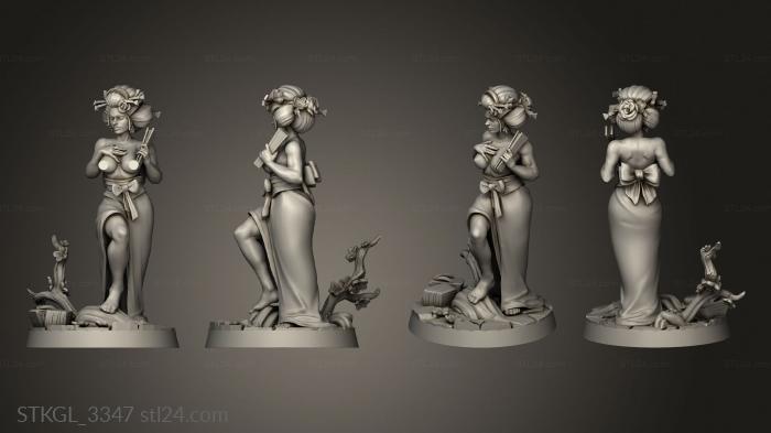 Figurines of girls (Geisha ocobo, STKGL_3347) 3D models for cnc