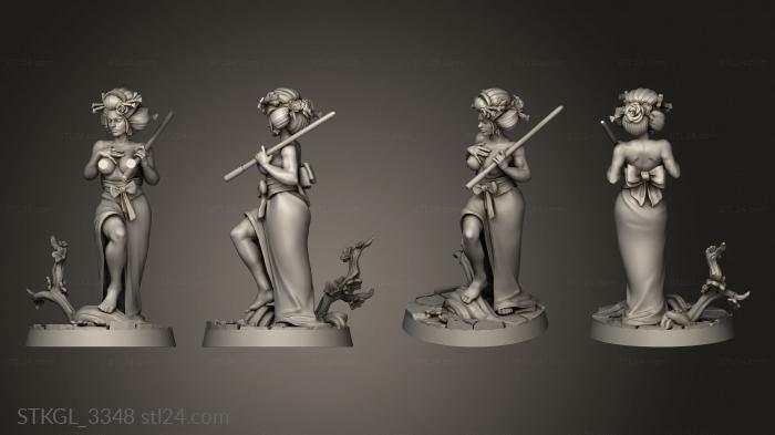 Figurines of girls (Geisha tree, STKGL_3348) 3D models for cnc