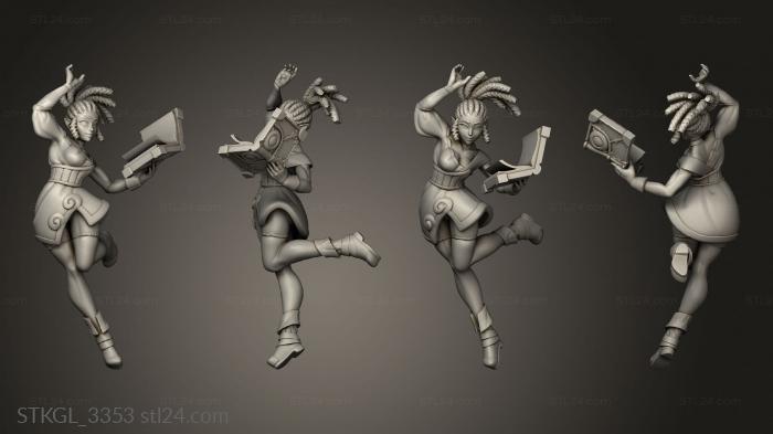 Figurines of girls (Genasi Mage Book, STKGL_3353) 3D models for cnc