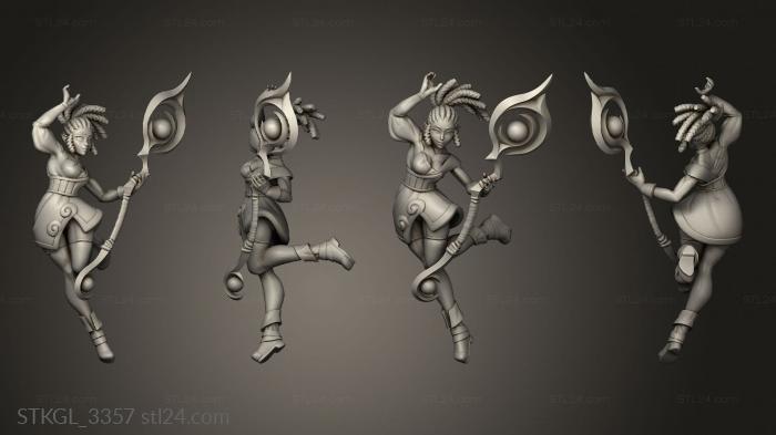 Figurines of girls (Genasi Mage Staff, STKGL_3357) 3D models for cnc