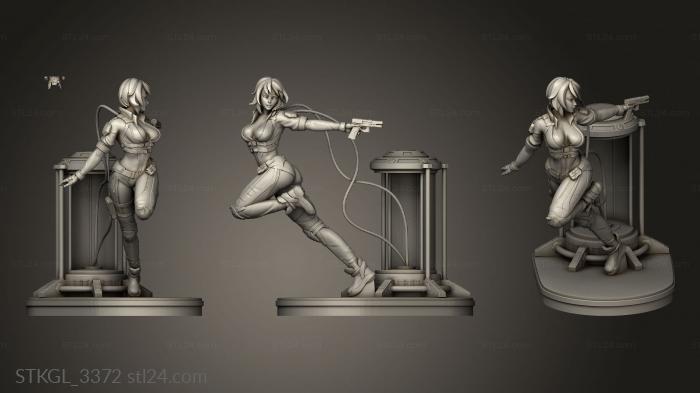 Figurines of girls (ghost in the shell, STKGL_3372) 3D models for cnc