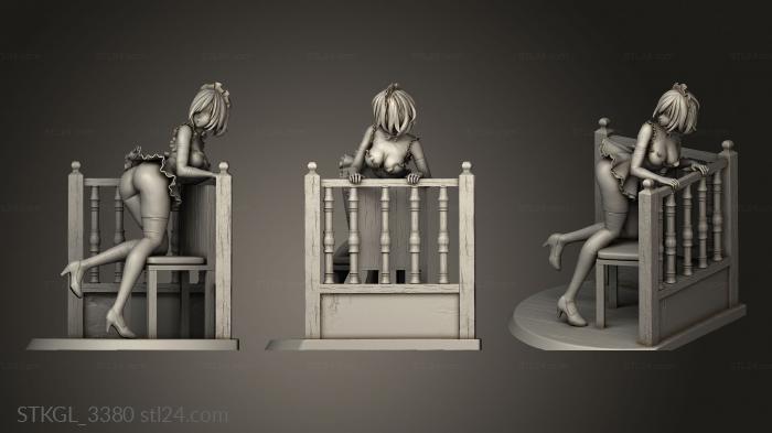 Figurines of girls (GIRL 002, STKGL_3380) 3D models for cnc