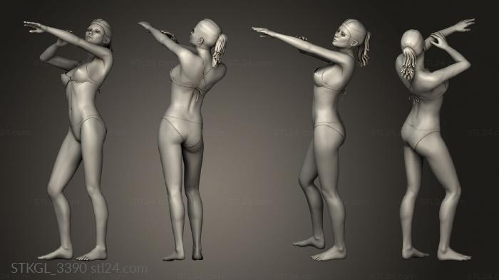 Figurines of girls (GIRL, STKGL_3390) 3D models for cnc